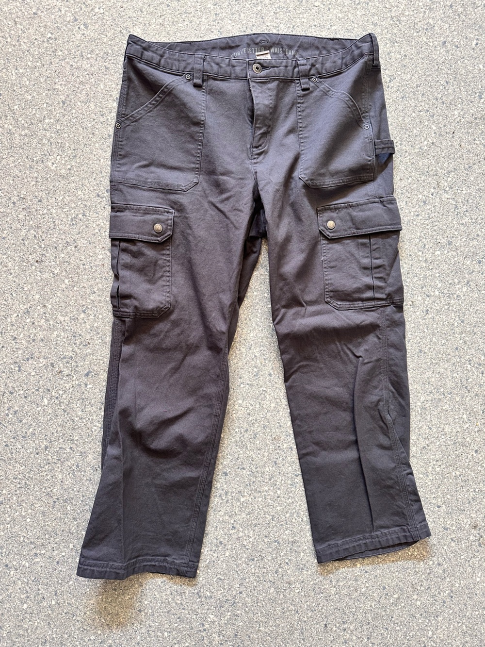 Duluth Trading Cargo Pants - Charcoal Durable Utility Style Size 12x29